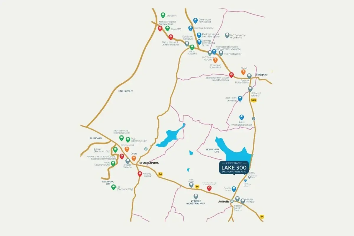 NVT Codename Lake 300 Sarjapur Attibele road location map